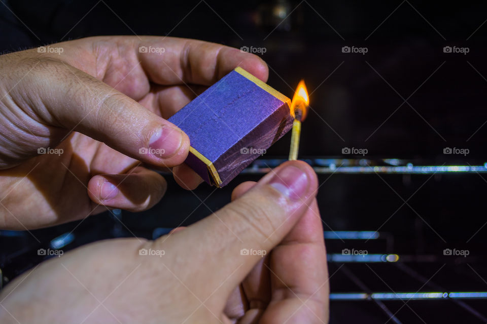 Lighting a match