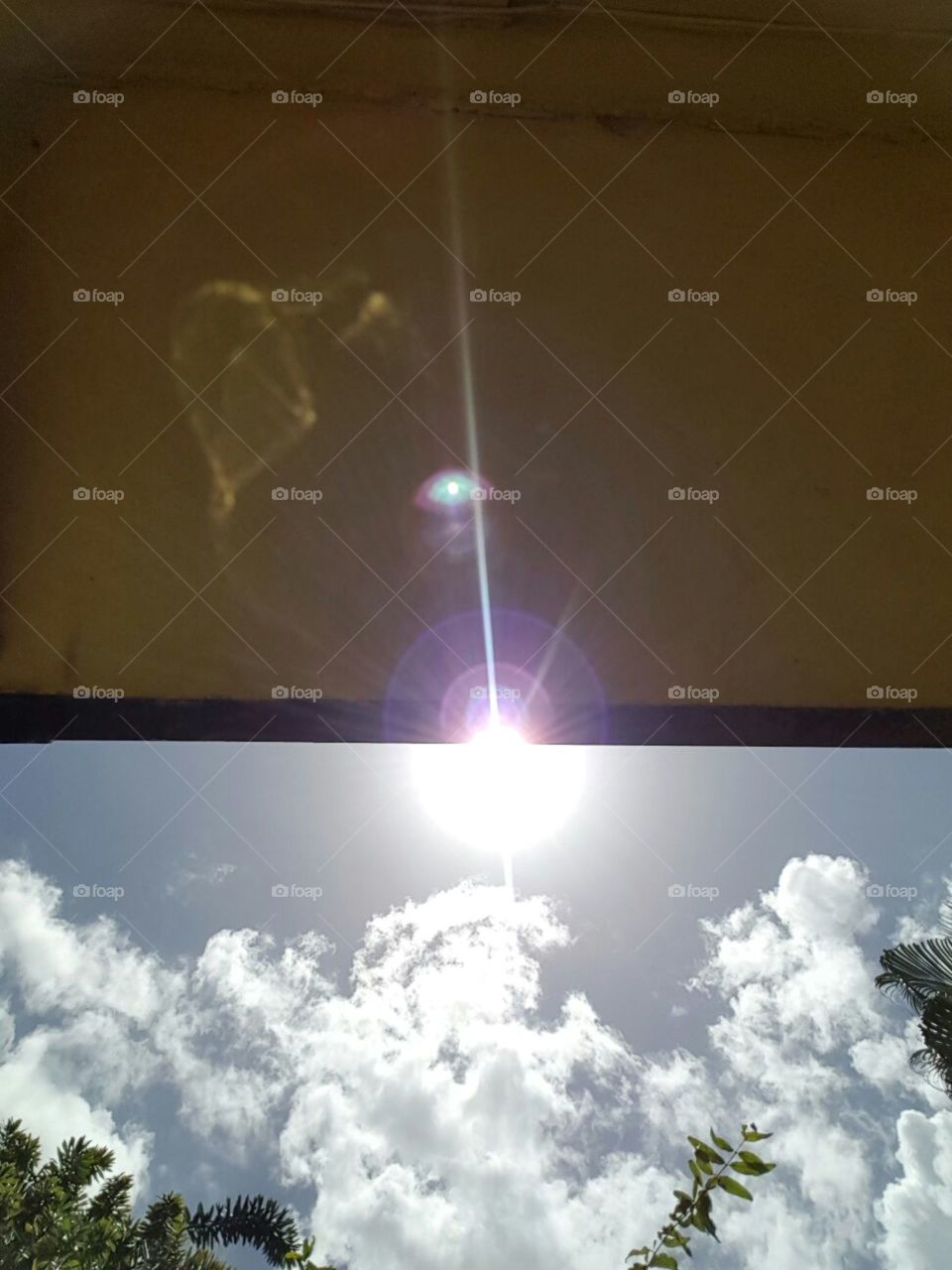 Light rays and water reflection