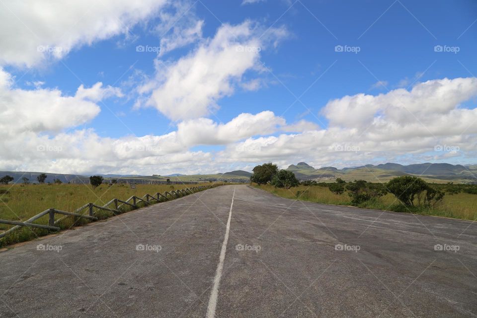 Beautiful road outside a city in South Africa 