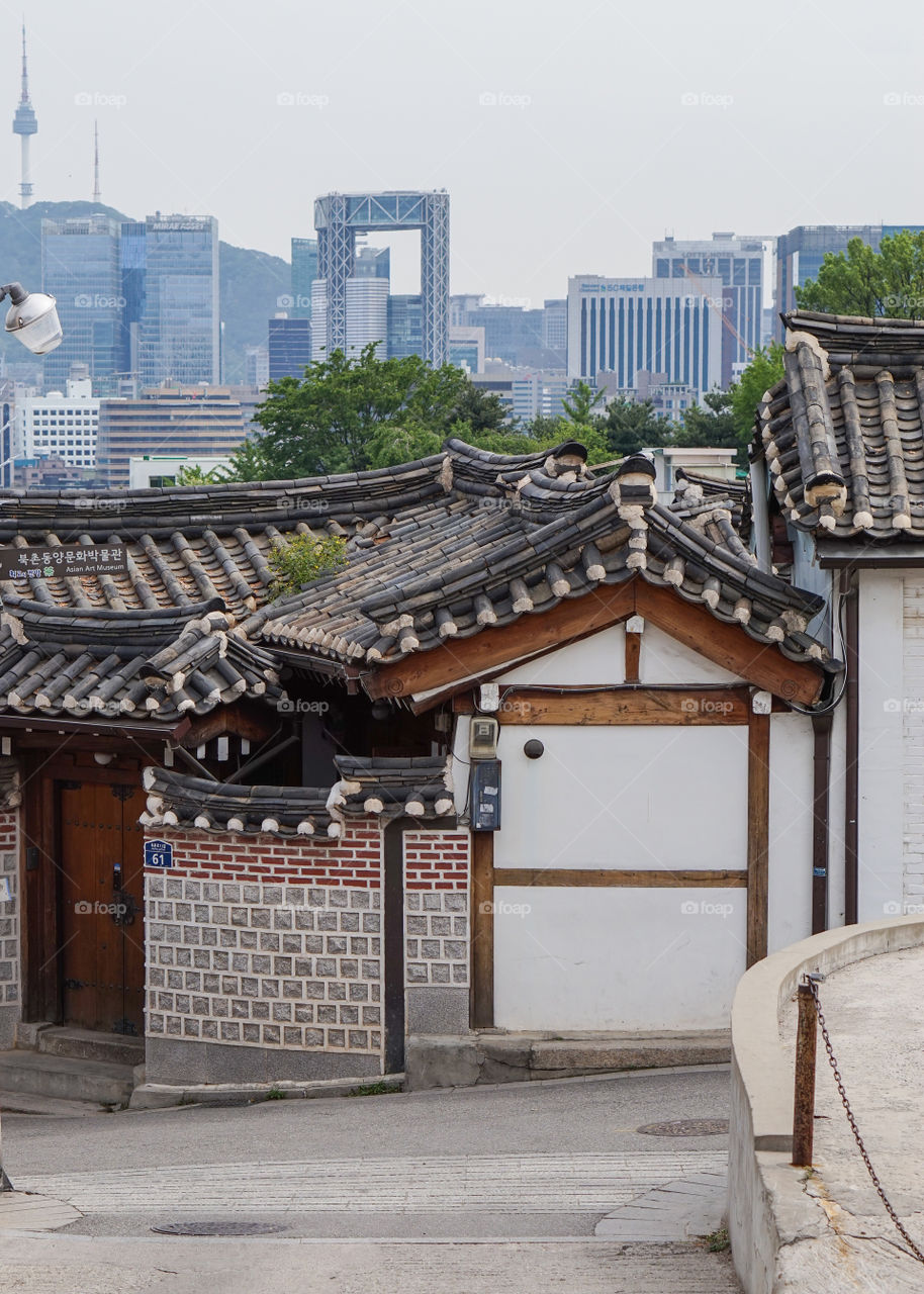 "Bukchon Hanok village" traditional village in South Korea