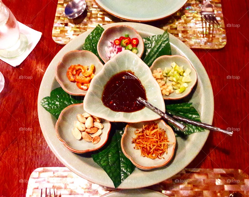 Miang Kham (Leaf-Wrapped Bite Size Appetizer)