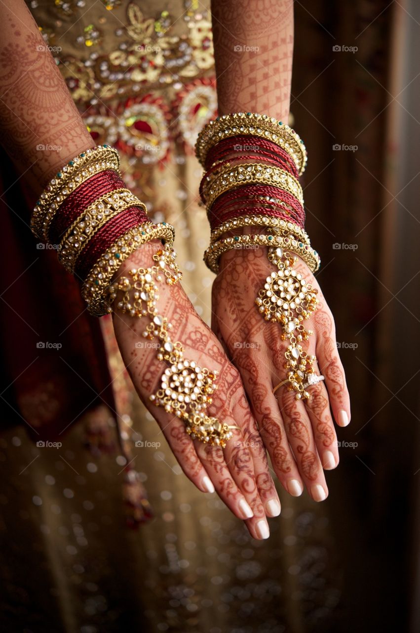 Henna tattoo on hands