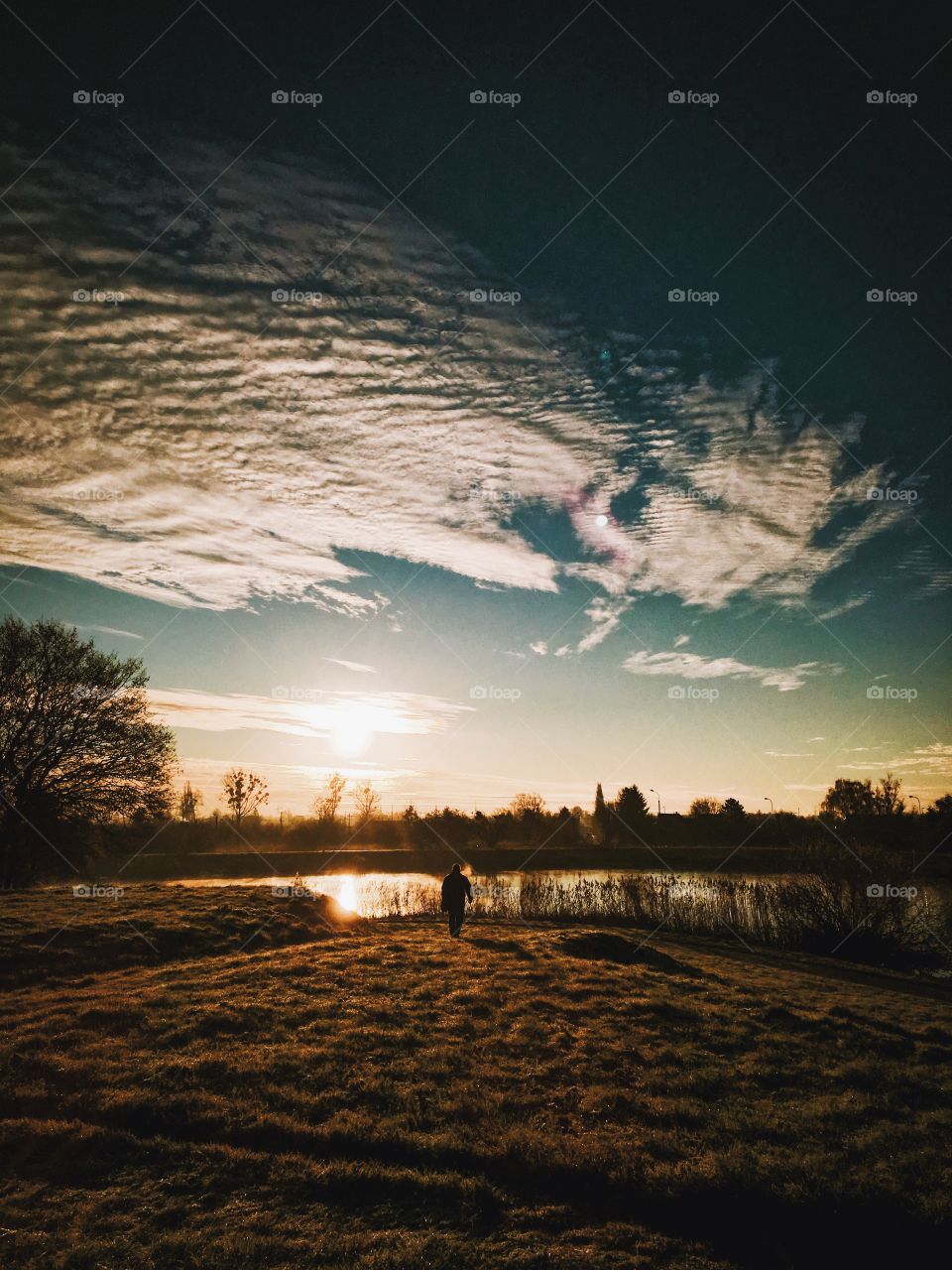 Sunset, Dawn, Landscape, Water, Evening