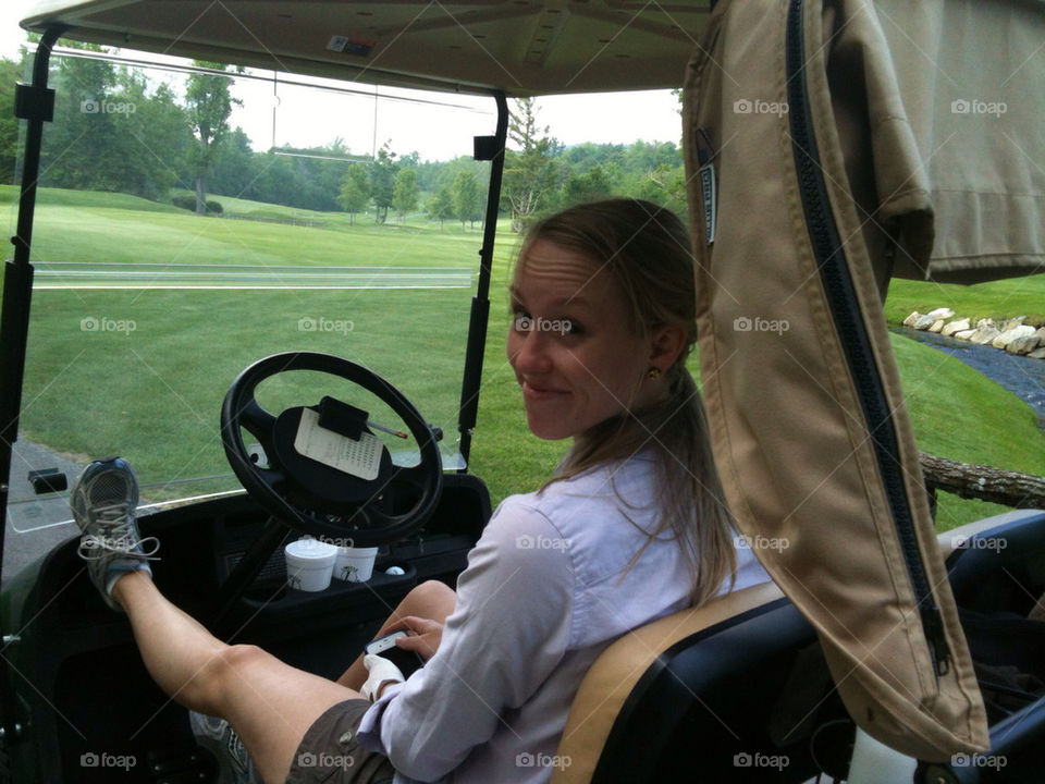 girl summer golf cart by hurleyg1