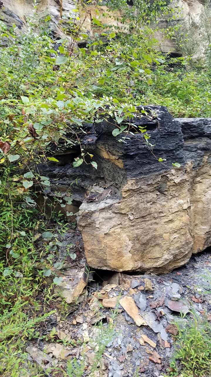 Fallen rock in mountains