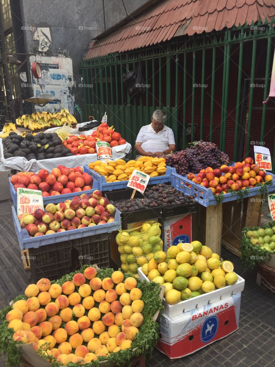 Fresh fruit stand on streets of Argentina