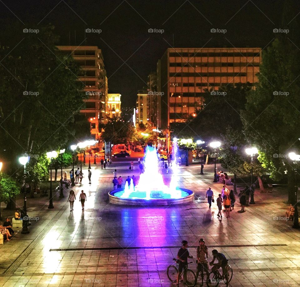 Athens at night.