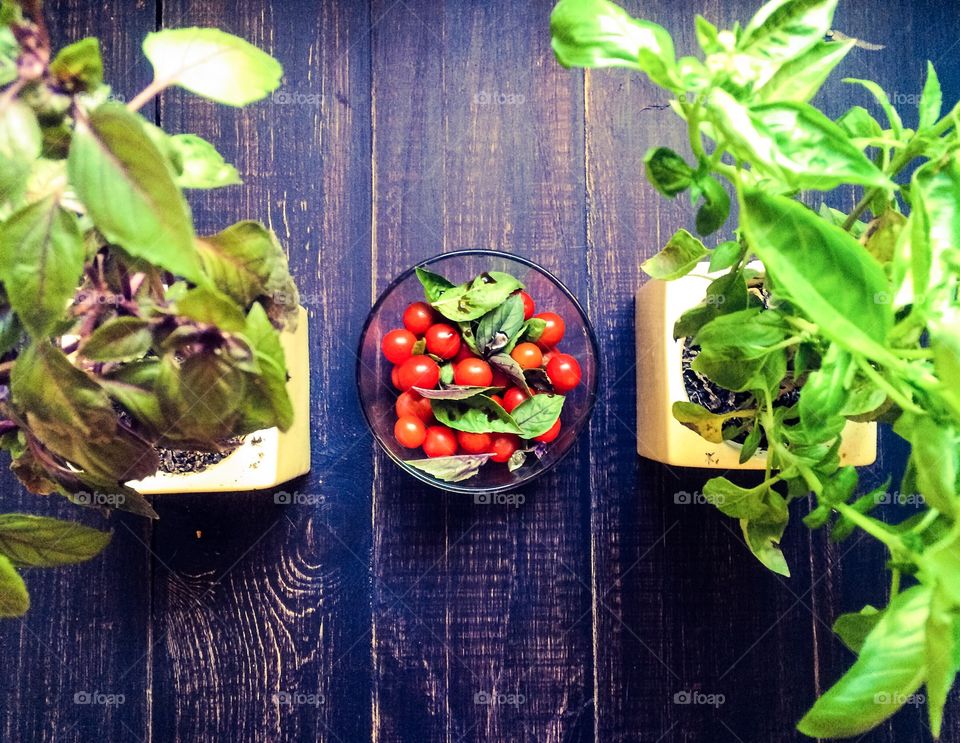 Red color story.  Cherry tomatoes 