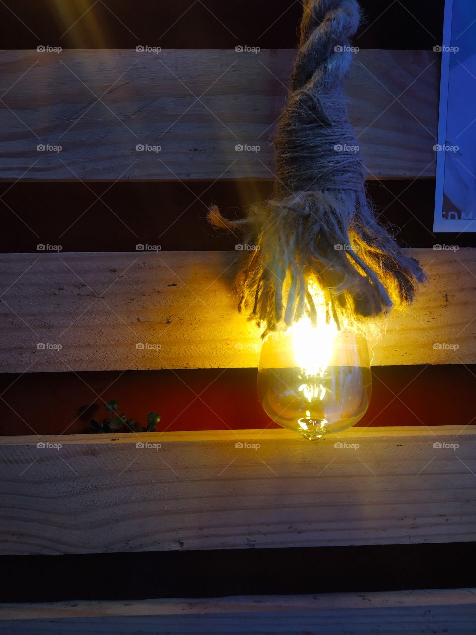Vintage hanging Edison light bulb over dark background
