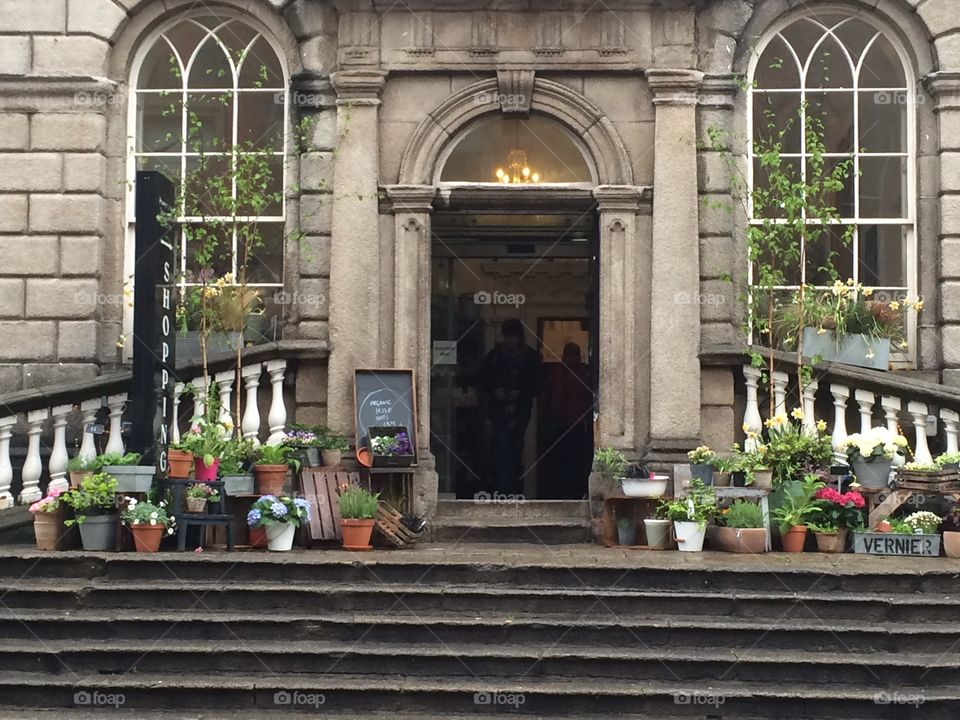 Irish store front. Flower store in Dublin