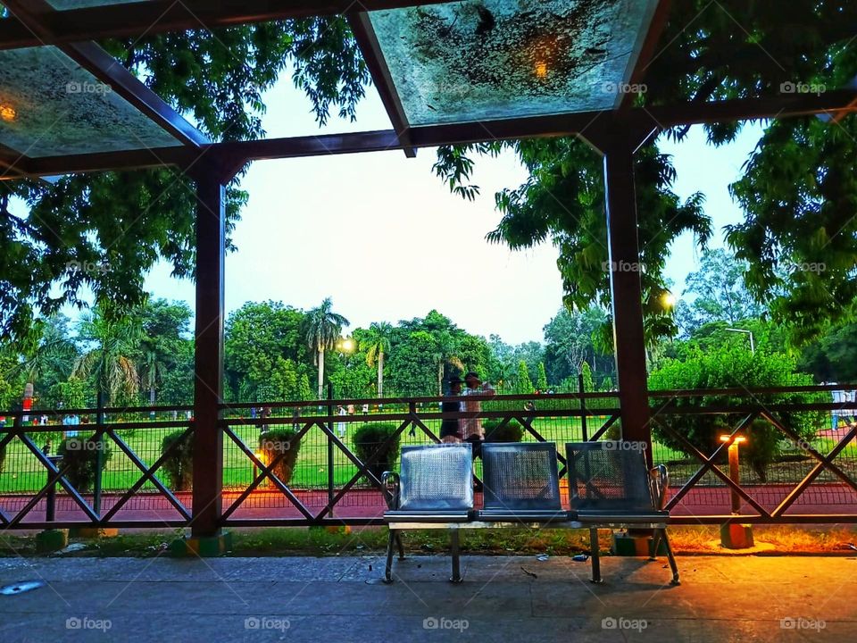 That looks like a peaceful spot to relax and enjoy the moment! The gazebo adds a nice touch to the setting.