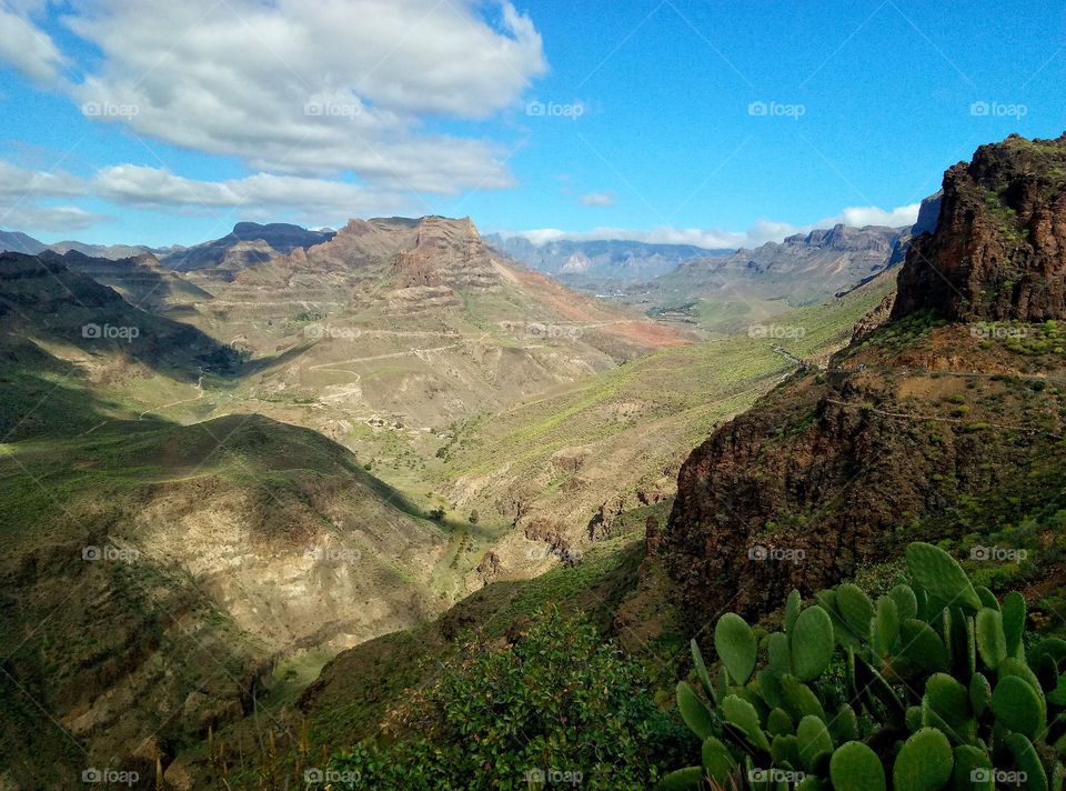 hiking in the mountains if gran canaria canary island in spain