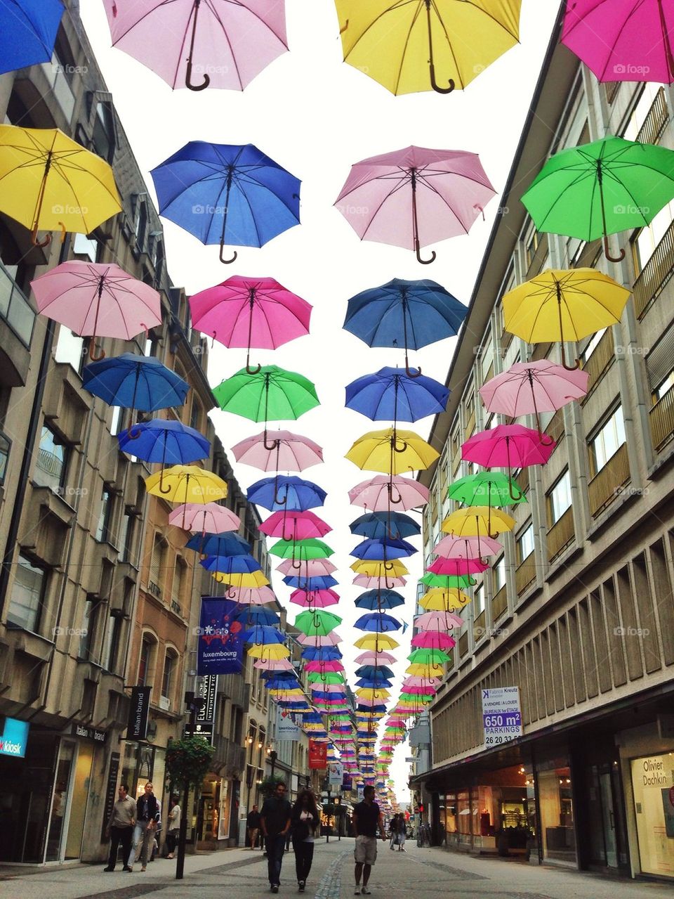 Luxembourg City centre- the street with the umbrellas