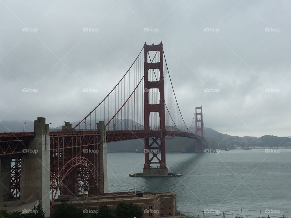 Golden gate bridge in the fog