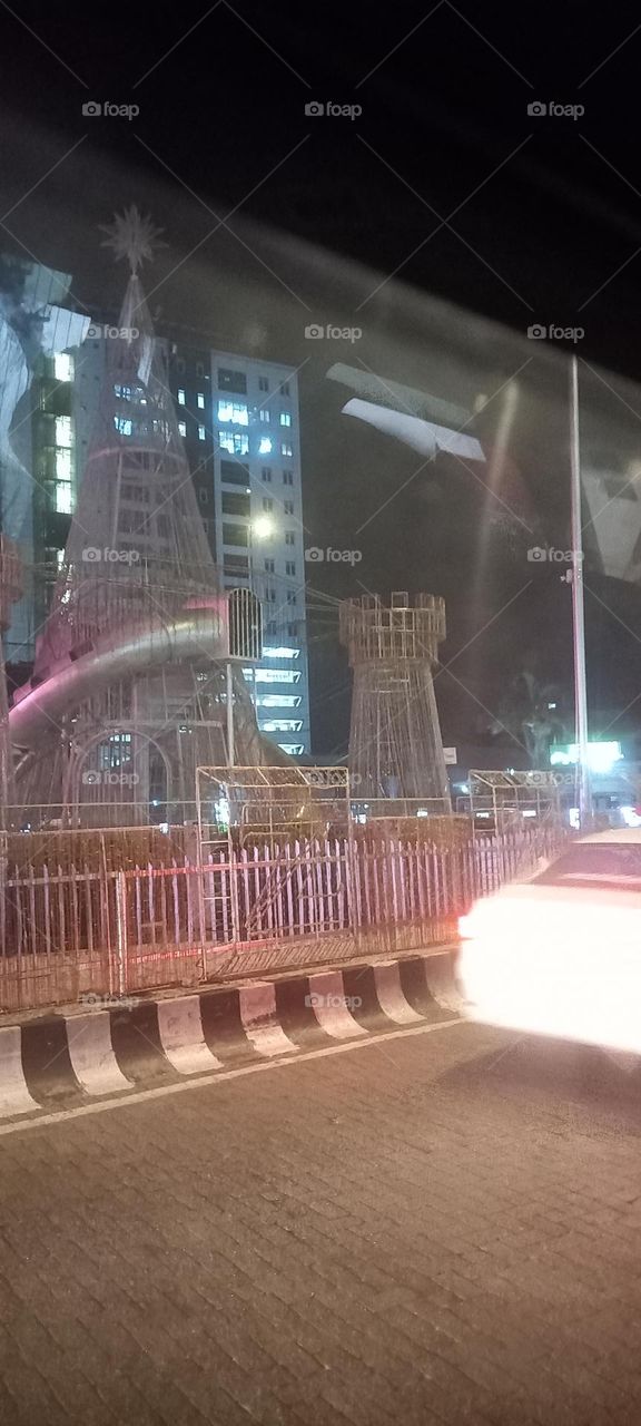 Twinkling windows , the beauty of evening light. Bask in the beauty of evening light with the view of light twinkling from these windows at night