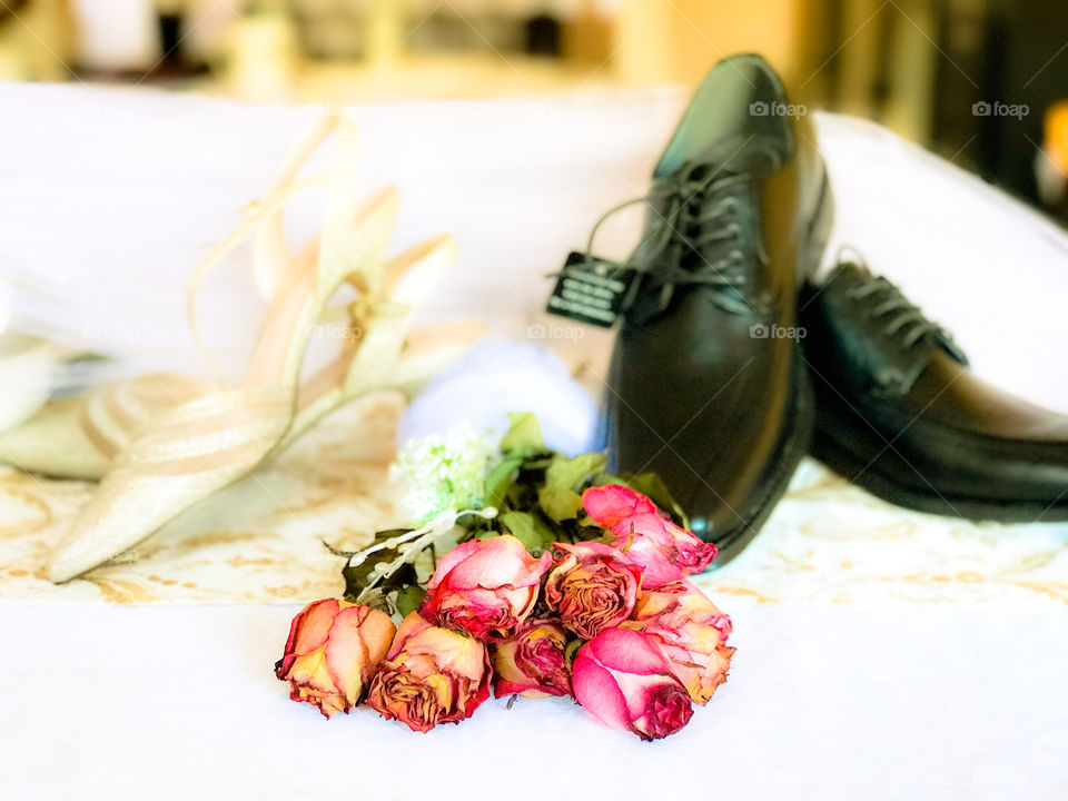 Bride and groom shoes 