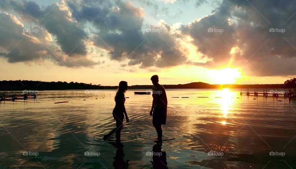 Swimming At Sunset