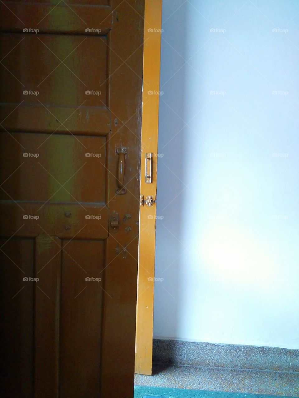 Close-up of open door