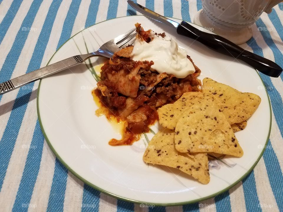 crockpot enchilada plated