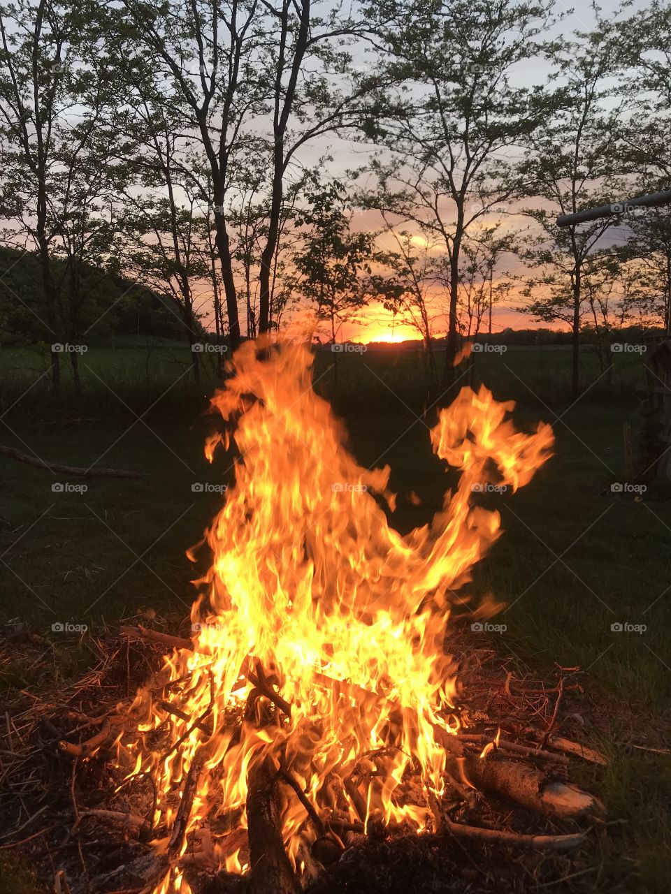 Bonfire at Sunset 