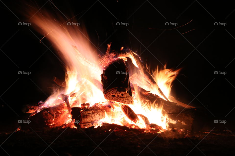 A roaring fire in the wilderness is what helps keep the wolves away.