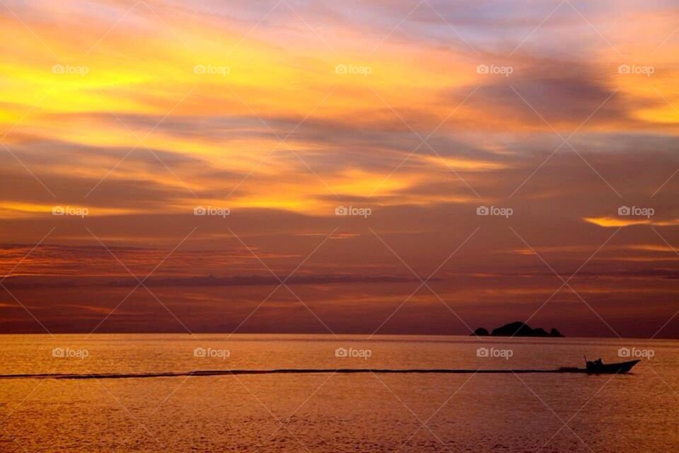 Sunset from an island in Malaysia