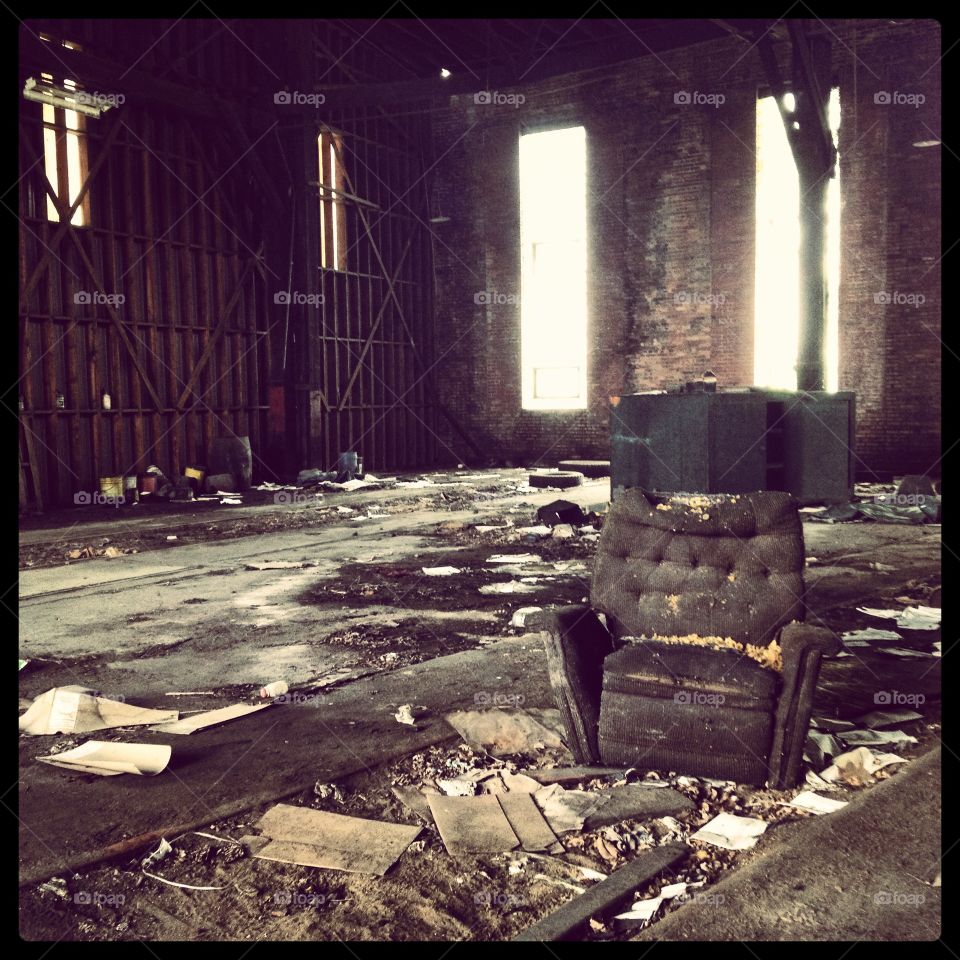 Abounded building with chair