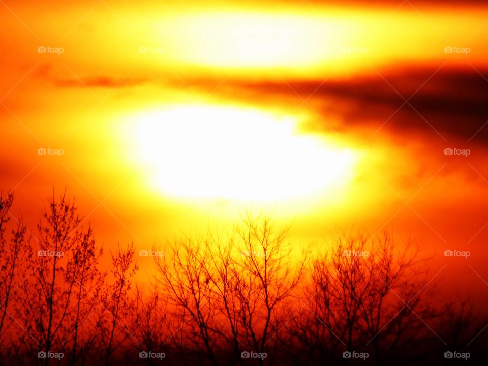 Beautiful sun at sunset and sky