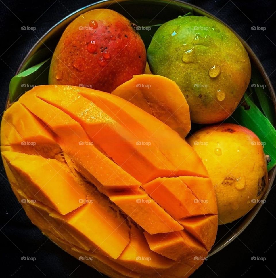 fresh and sweet mango fruits .Mangifera indica