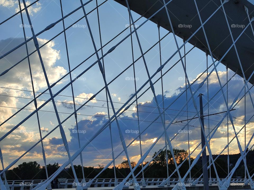 Bridge at sunset, multiverse