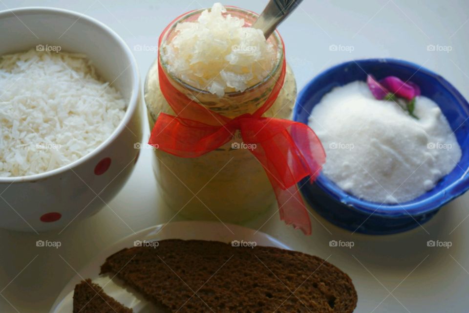 Homemade coconut jams