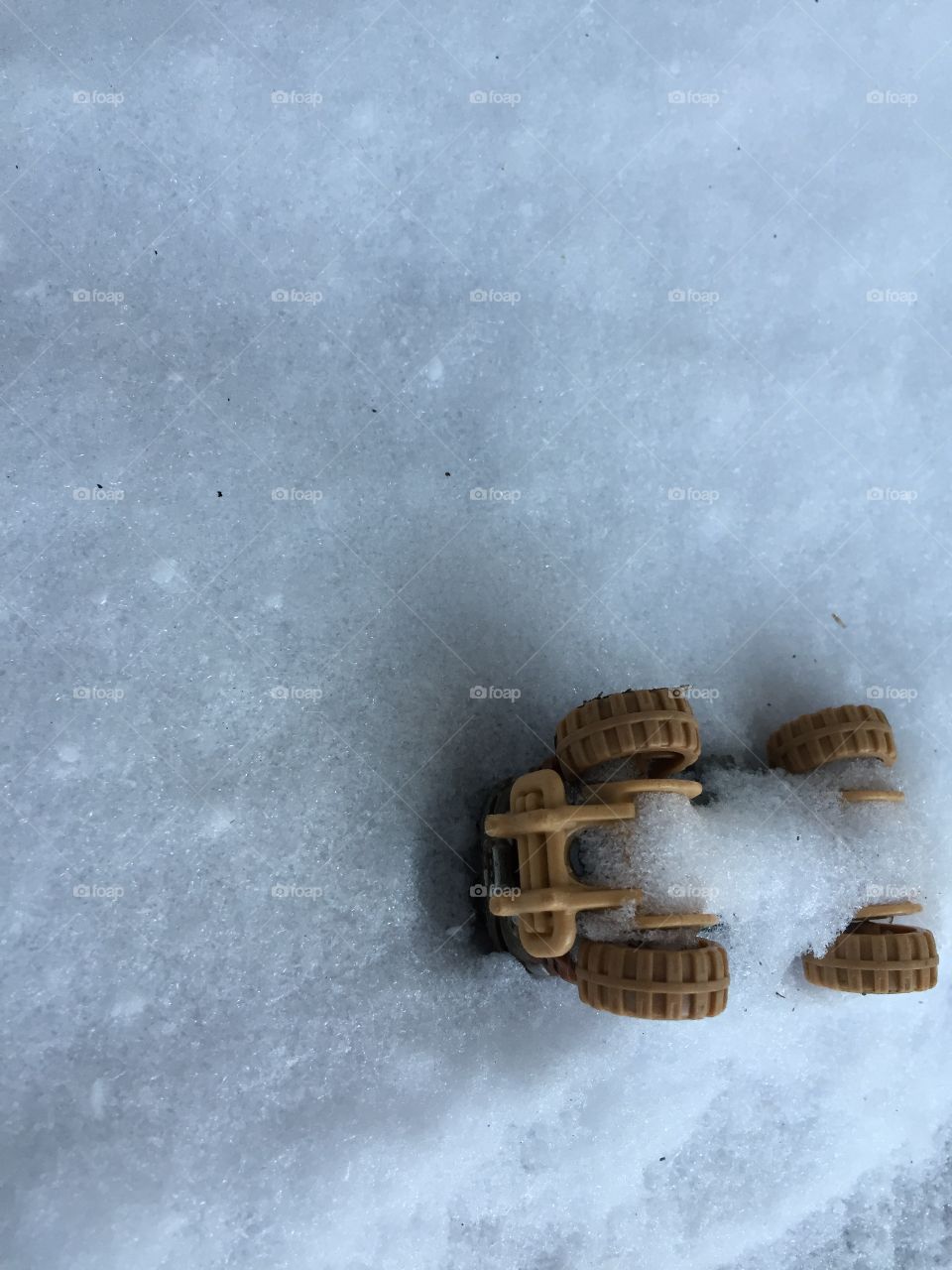 Snow on toy truck 