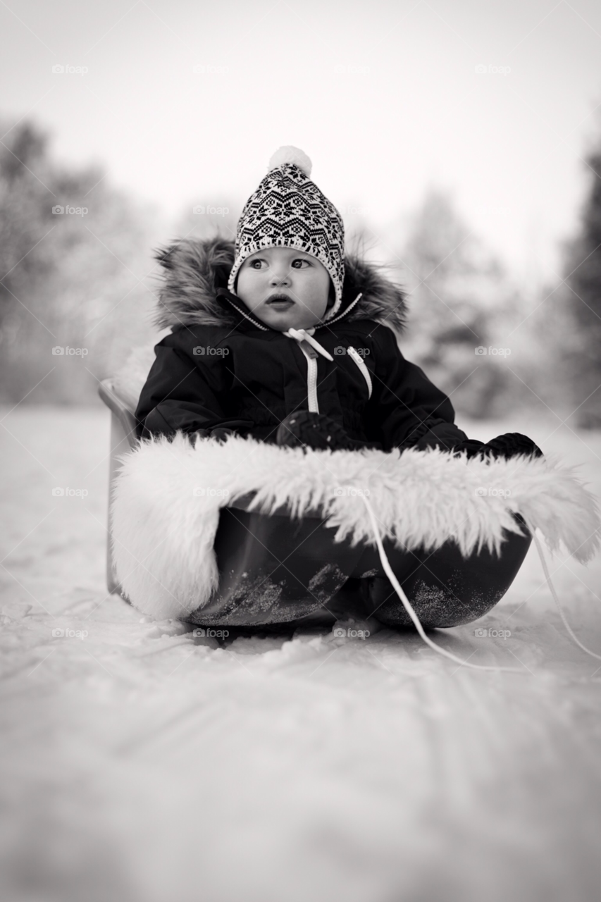 snow winter girl baby by 555design
