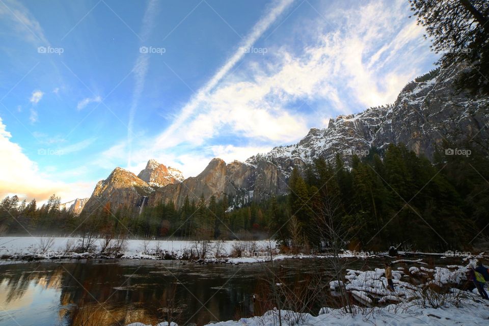 Snow, Landscape, Mountain, Water, Lake