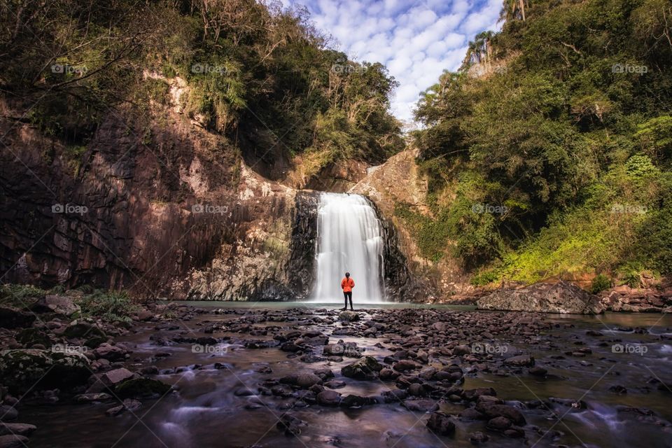 Admiring the cascade