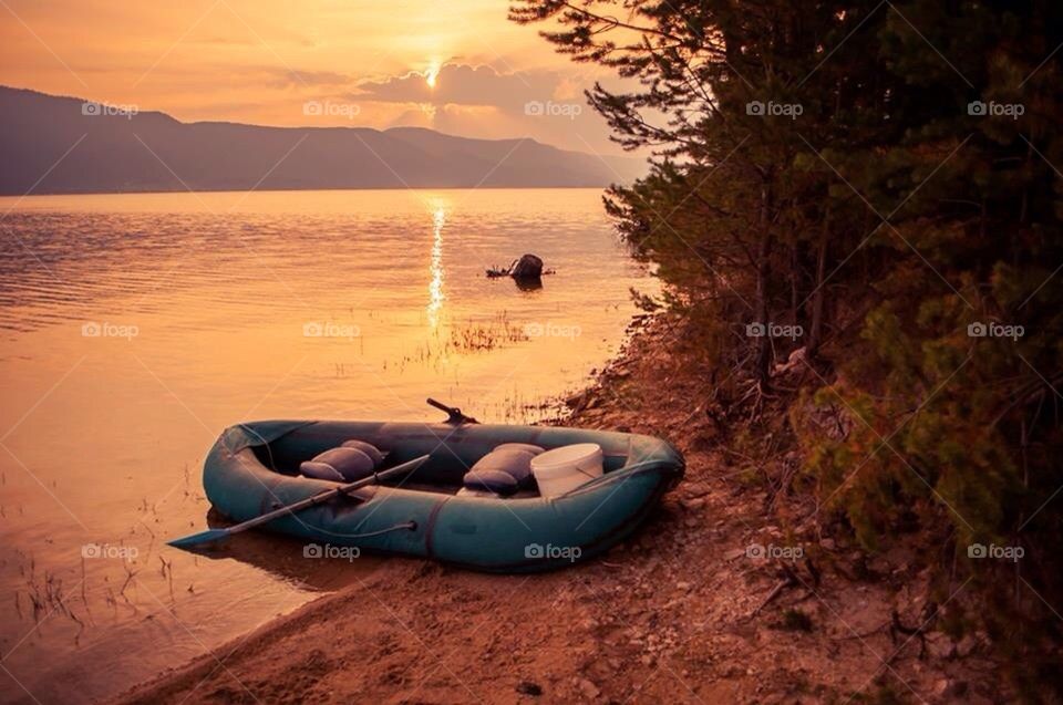 Sunset over the lake