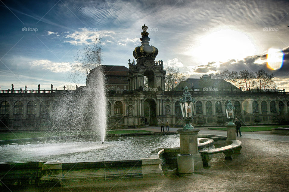sunset over the dresdner zwinger