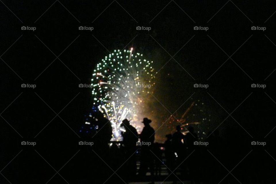 Cowboys against Fireworks at Texas Rodeo