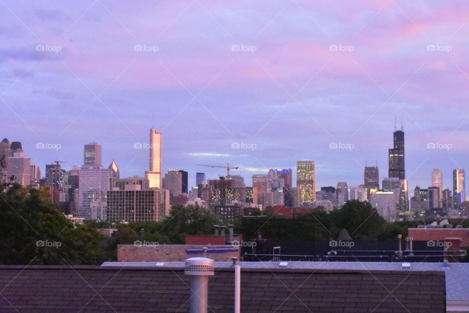 Sunset over Chicago