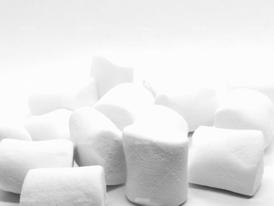 Fluffy white sweet marshmallows