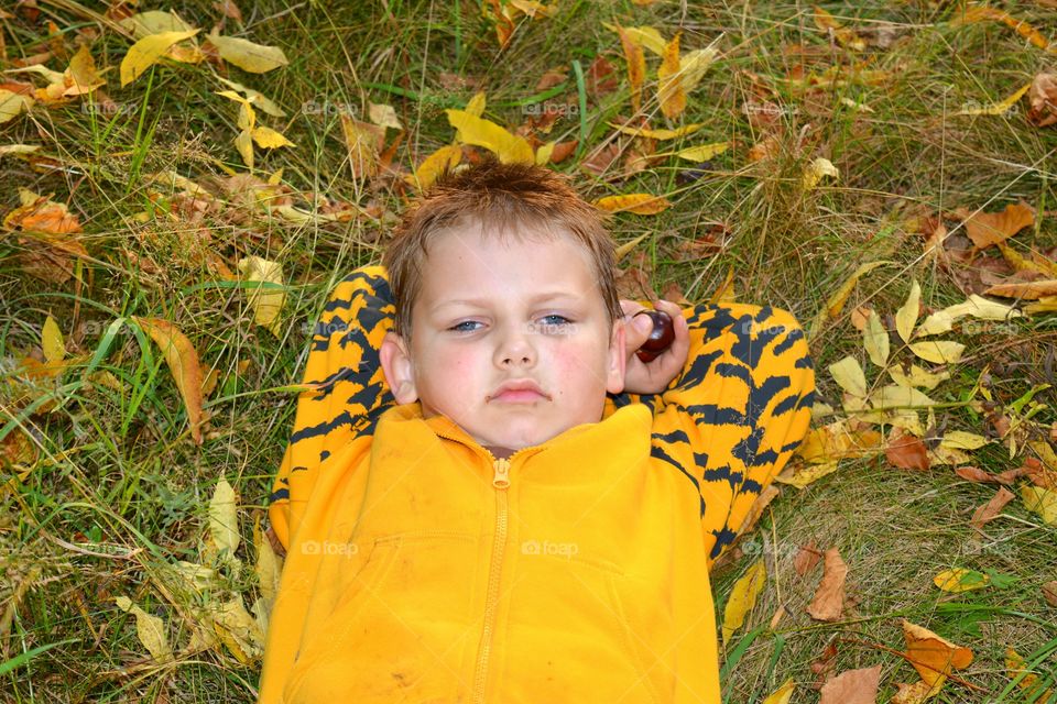 Fall, Outdoors, Nature, Child, Grass