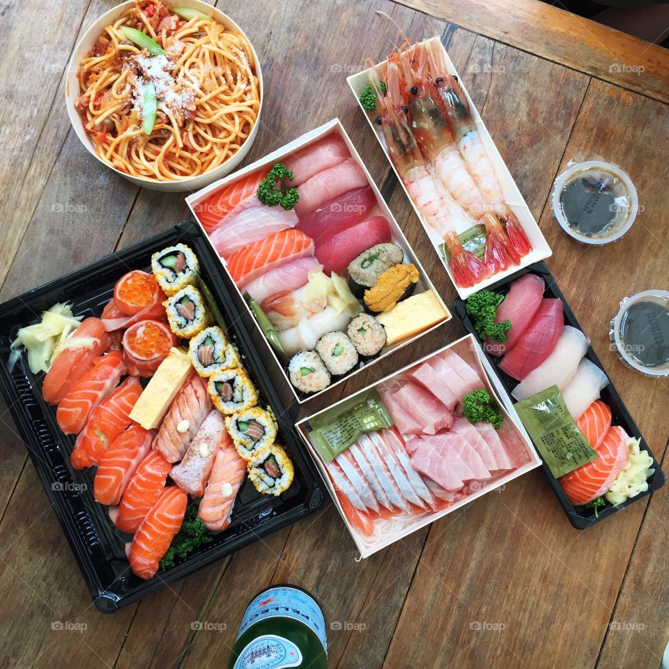 Sushi and sashimi