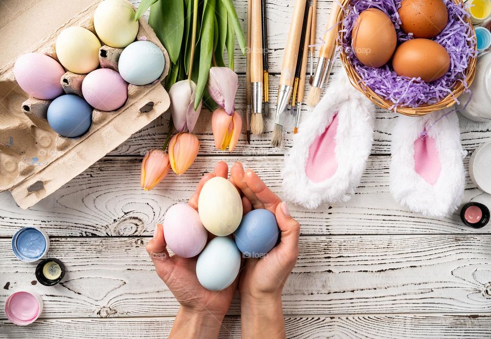 Easter colorful eggs