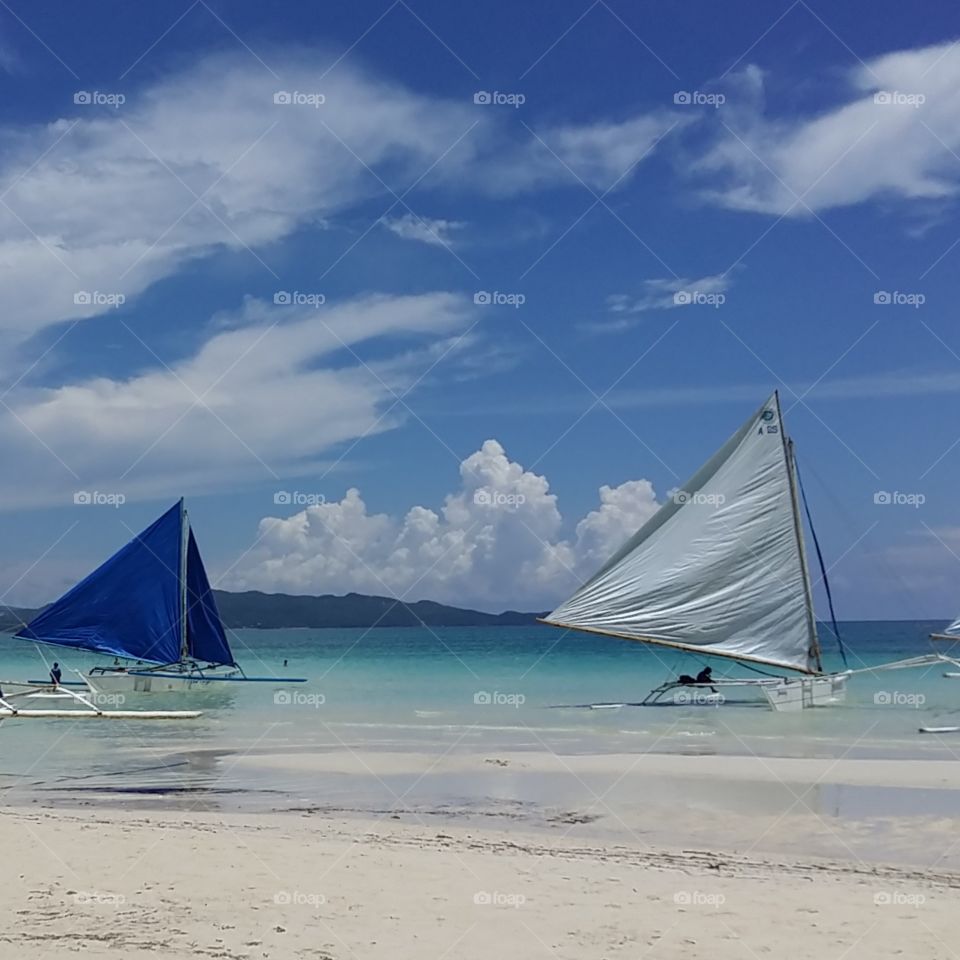 A Study in Blues.  Boracay, Philippines