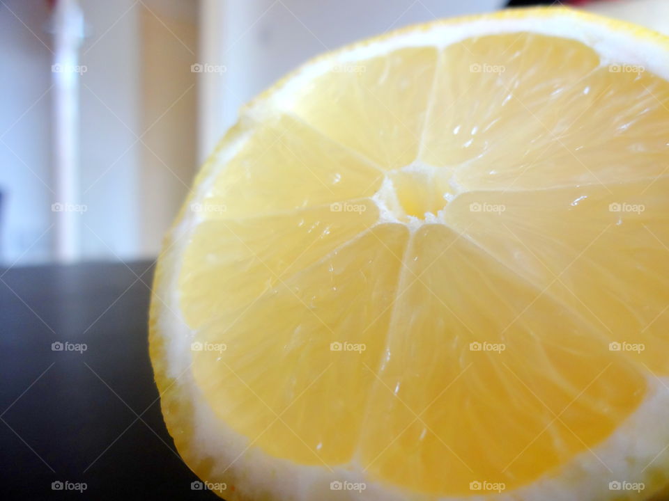 lemon in macro