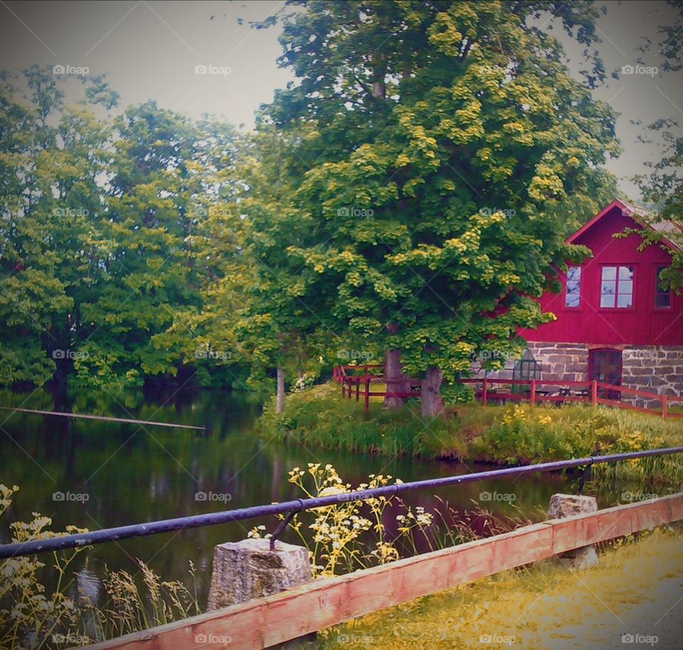Sweden Småland Huseby bruk water building