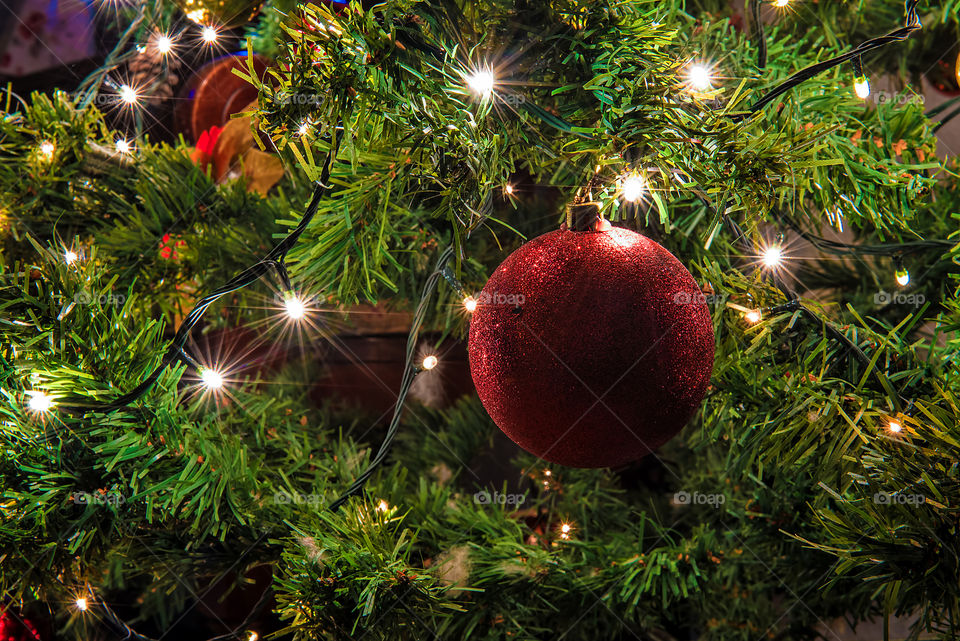 Close-Up Of Christmas Tree Decoration