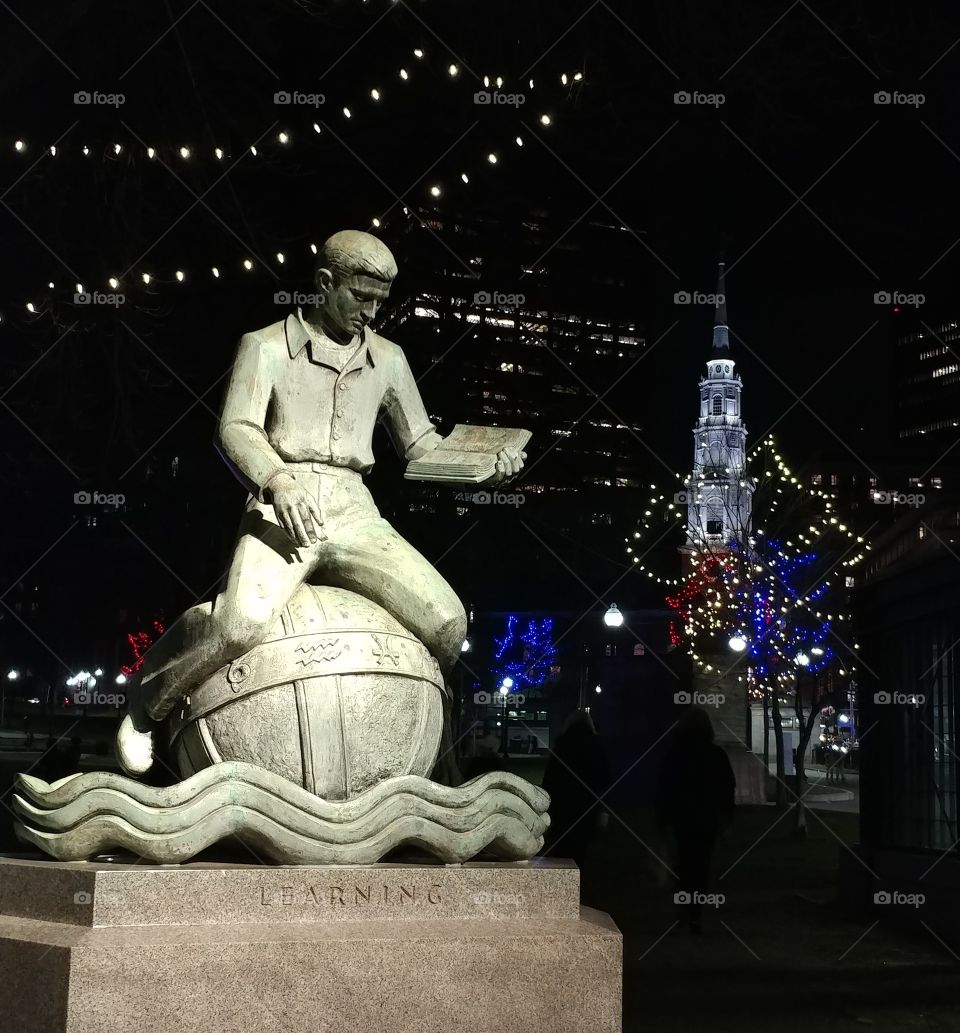 Boston Common Learning Statue