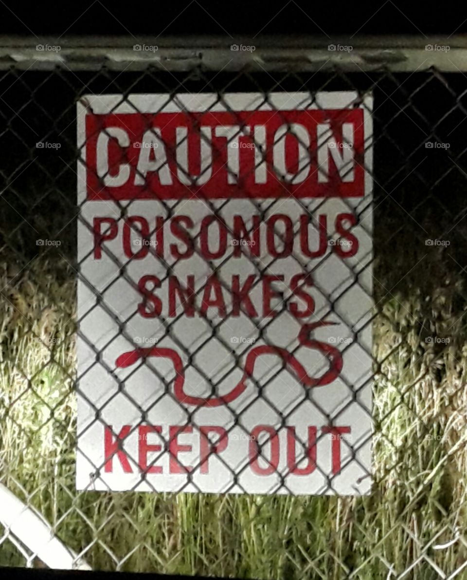 Sign Warning Poisonous Snakes