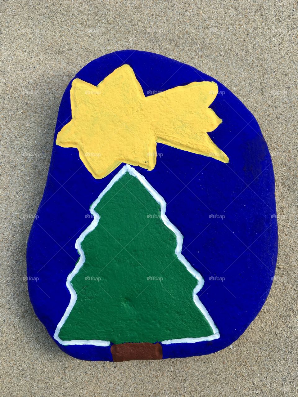 Christmas tree on a stone 